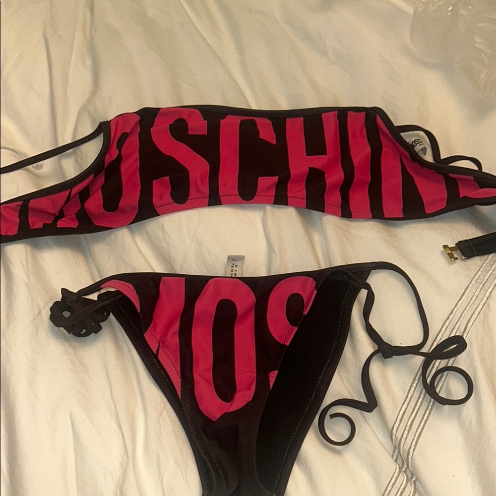 Moschino Vibrant Pink and Black Swimwear